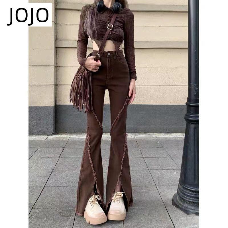 Quần jeans nữ ống loe xẻ tà thời trang cá tính