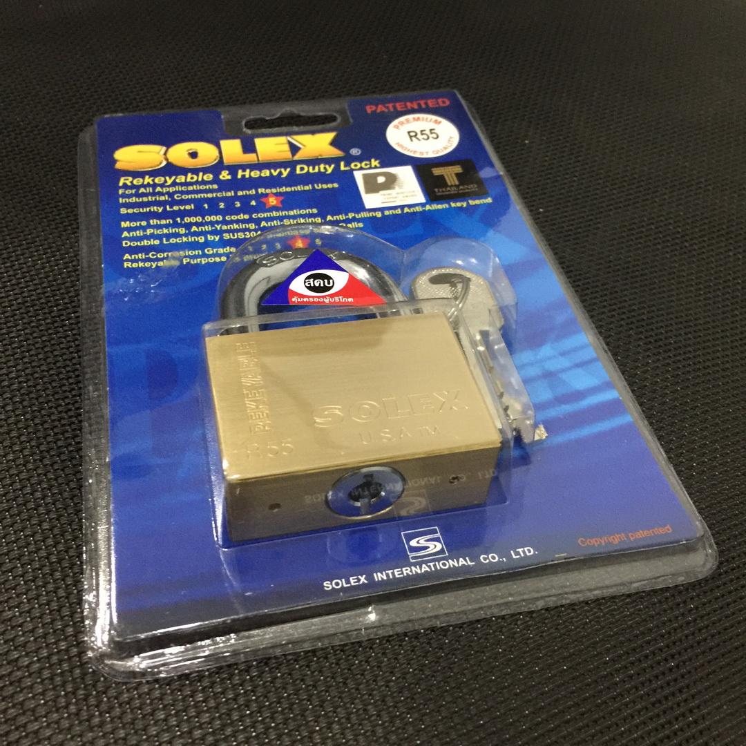 Ổ khóa Solex R55 thân đồng rộng 55mm - MITISHOP