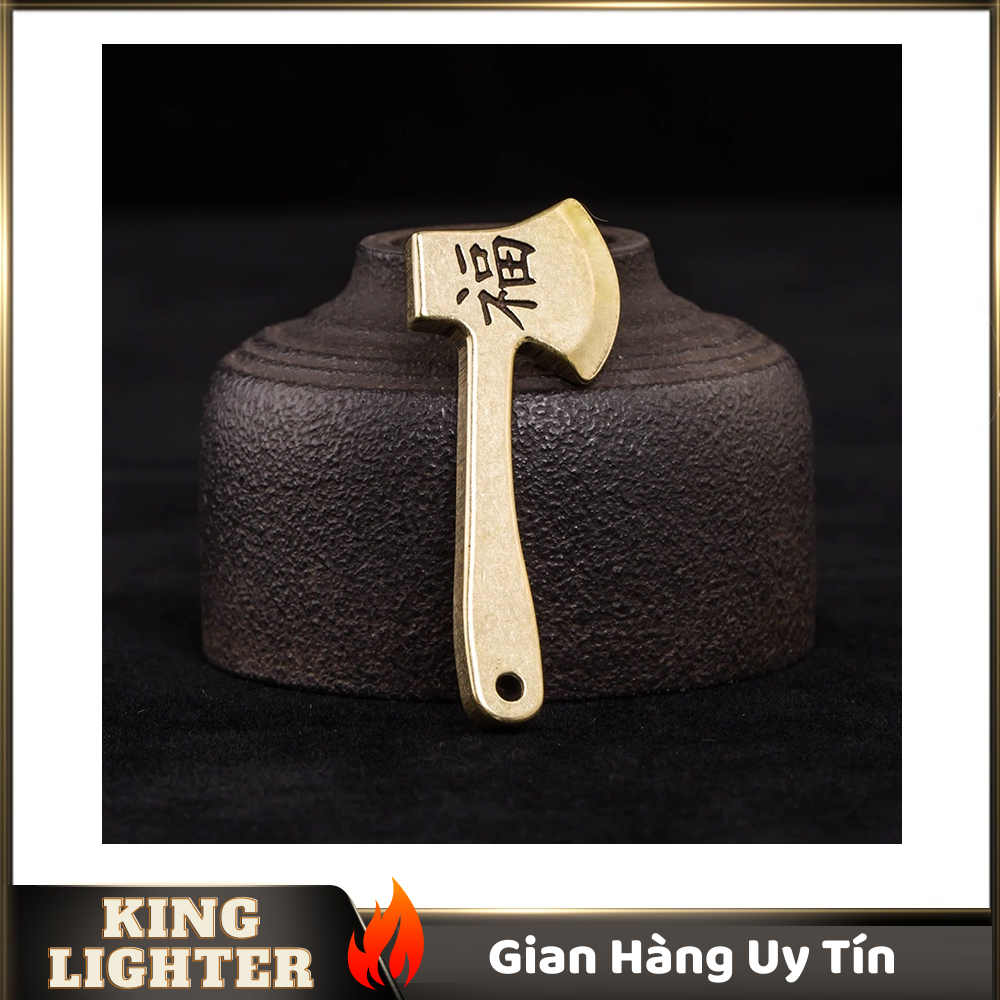 Tượng Đồng Phong Thủy Hình Cây Rìu, Trang Trí Đem Lại May Mắn, Móc Khóa Mặt Dây Chuyền (Kích Thước: 5.0cm x 2.0cm)
