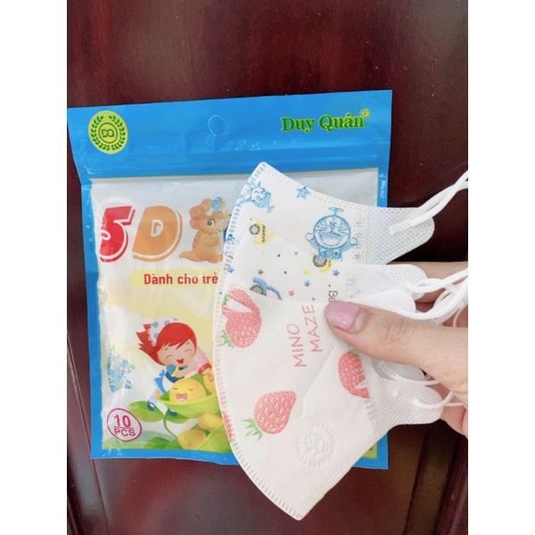Khẩu trang trẻ em 5D, khẩu trang Kid 5D kháng khuẩn, thùng 100 cái