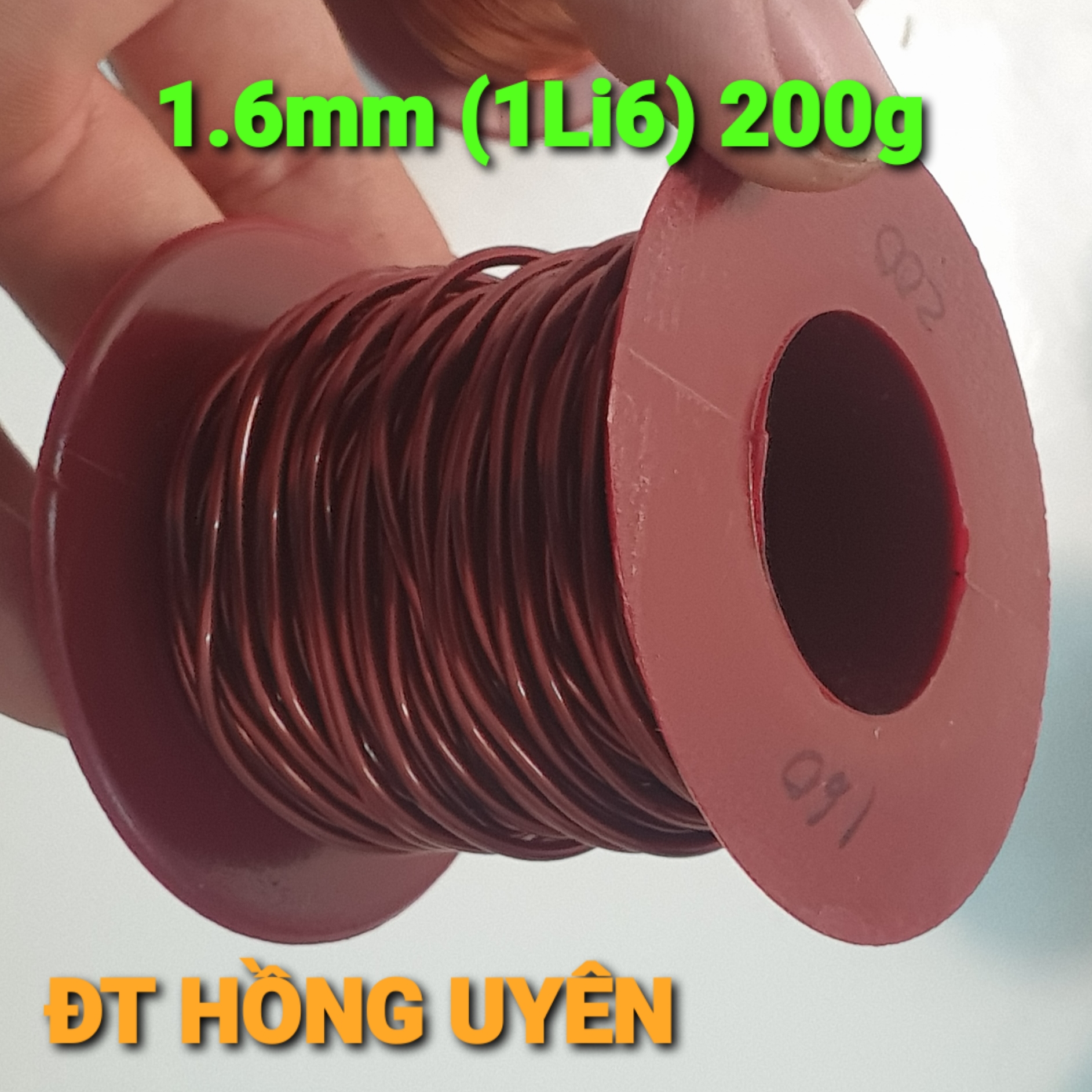   1.6mm 200g . Dây đồng quấn biến áp kích cơ. Dây đồng cuộn. Dây đồng bọc emay cách điện. Dây đồng tráng men chịu nhiệt độ cao dòng tải cao 