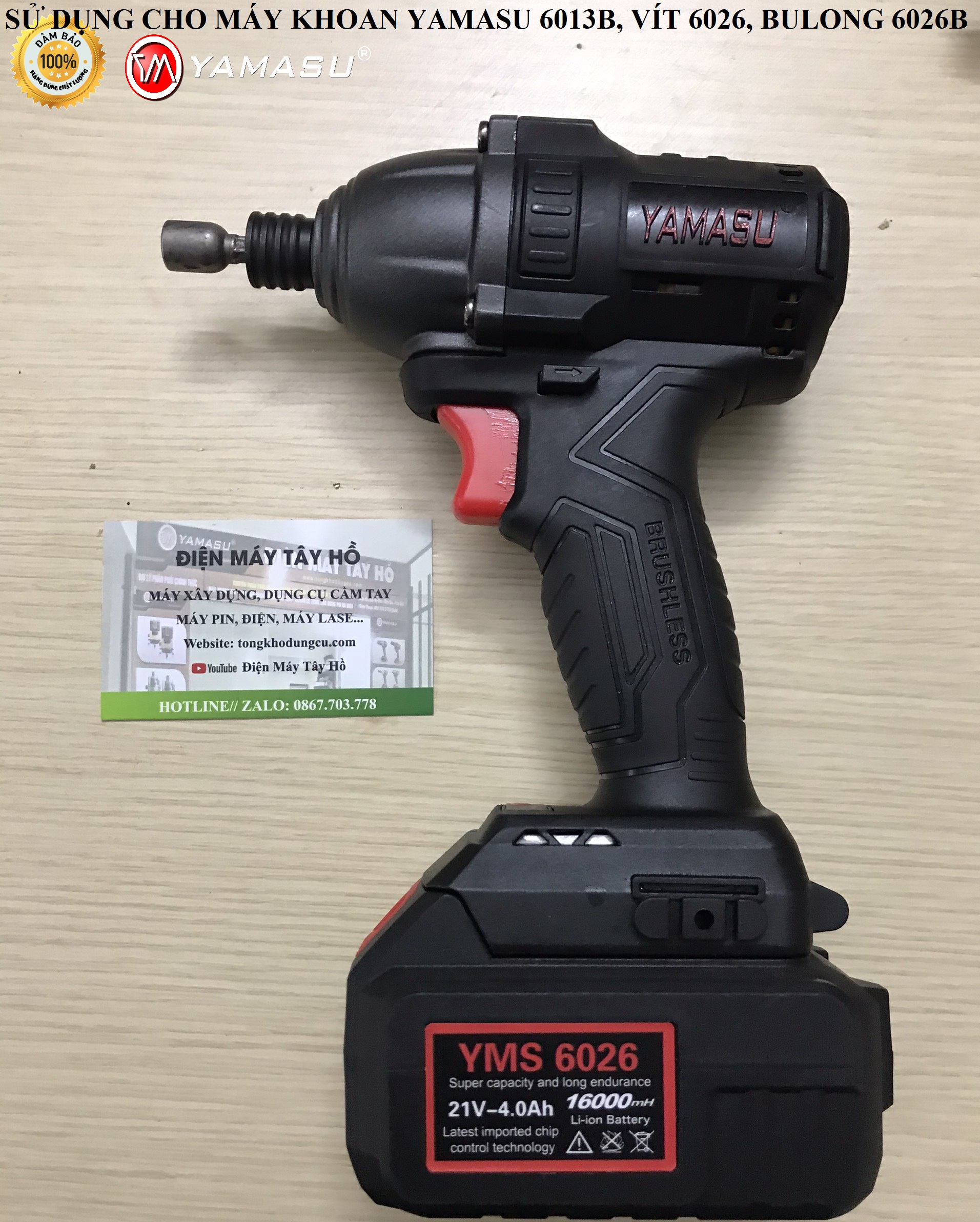 Pin 10 cell YAMASU sử dụng máy khoan Yamasu 6013B vít 6026 bulong 6026B