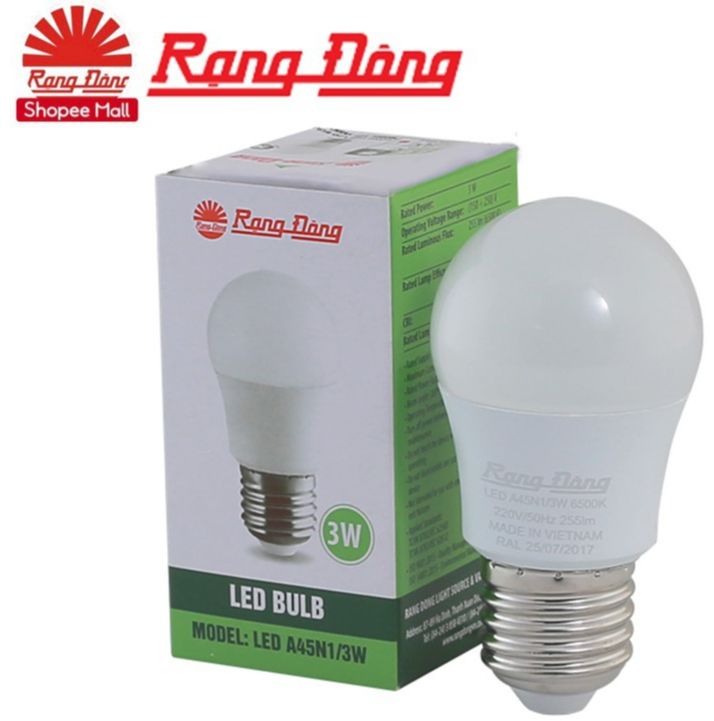 Bóng đèn led bulb tròn 3w rạng đông