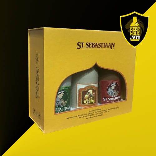 Set bia sứ bỉ st sebastian 3 chai 500ml, beerholic, bh14-set, set quà tặng tết sang trọng