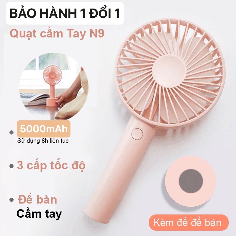 [SẠC CỰC NHANH] QUẠT ĐIỆN MINI CẦM TAY MI 2020 PIN SẠC 5000MAH LỌC KHÔNG KHÍ DÙNG LIÊN TỤC 12 GIỜ - QUẠT ĐỂ BÀN 3 TỐC ĐỘ GIÓ SIÊU MÁT SIÊU ÊM - TẶNG DÂY SẠC ZIN 55K