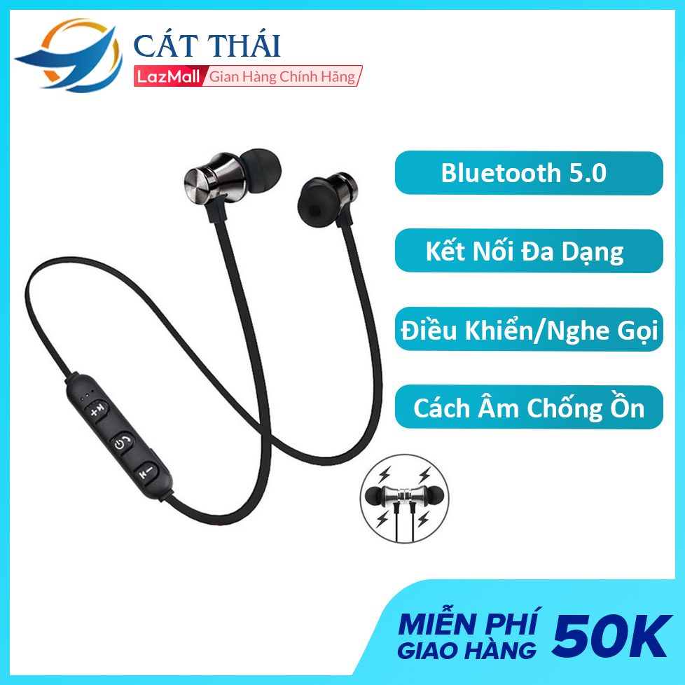 Tai nghe bluetooth 5.0 thể thao Cát Thái J63 kết nối đa năng quàng cổ có