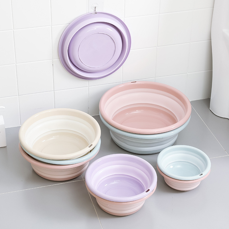 Thau gấp gọn siêu mini , tiết kiệm diện tích loại nhỏ 9*25cm -- Màu Ngẫu nhiên