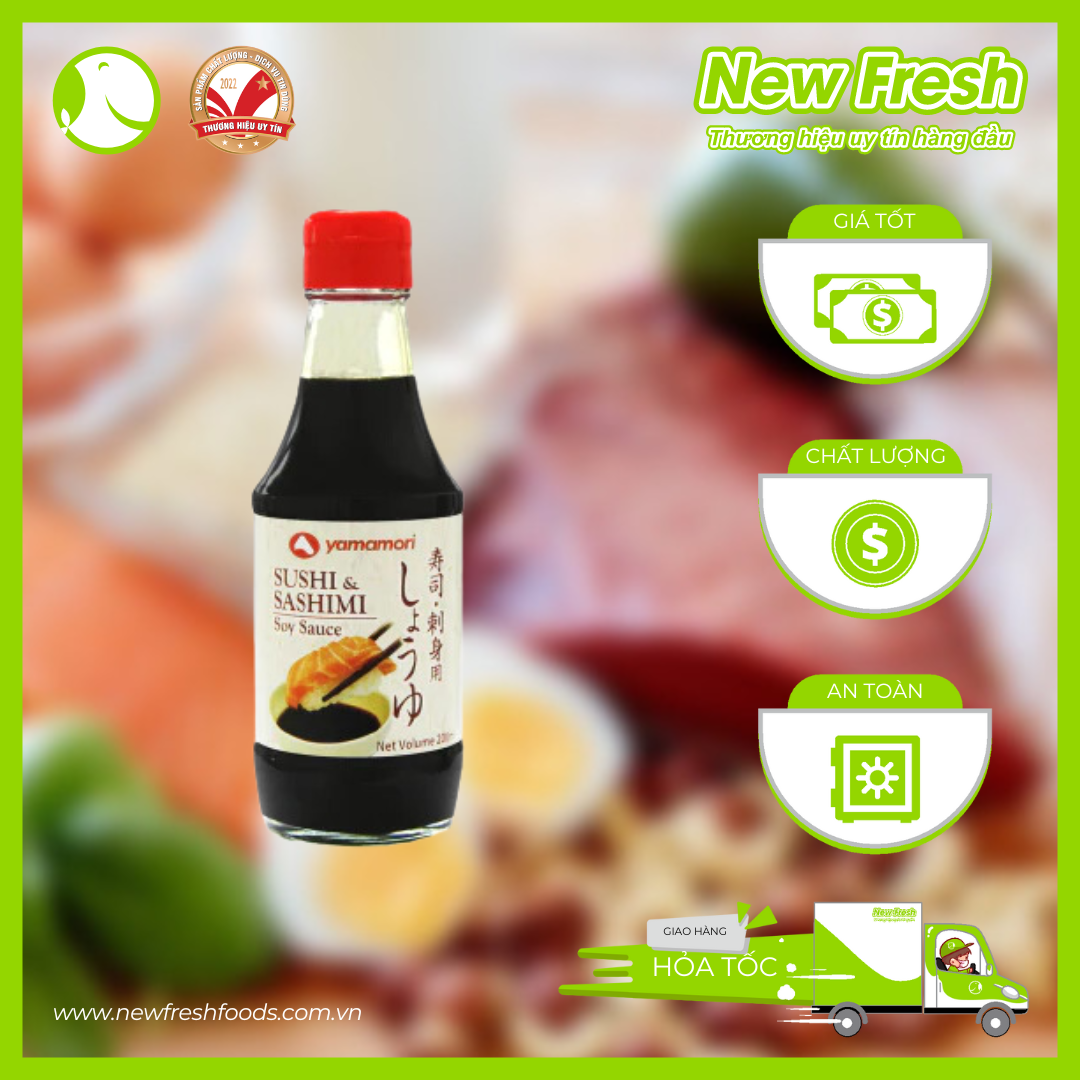 Nước Tương Sushi & Sashimi Yamamori Thái Lan Chuyên Chấm Sushi Sashimi - Chai 200ml