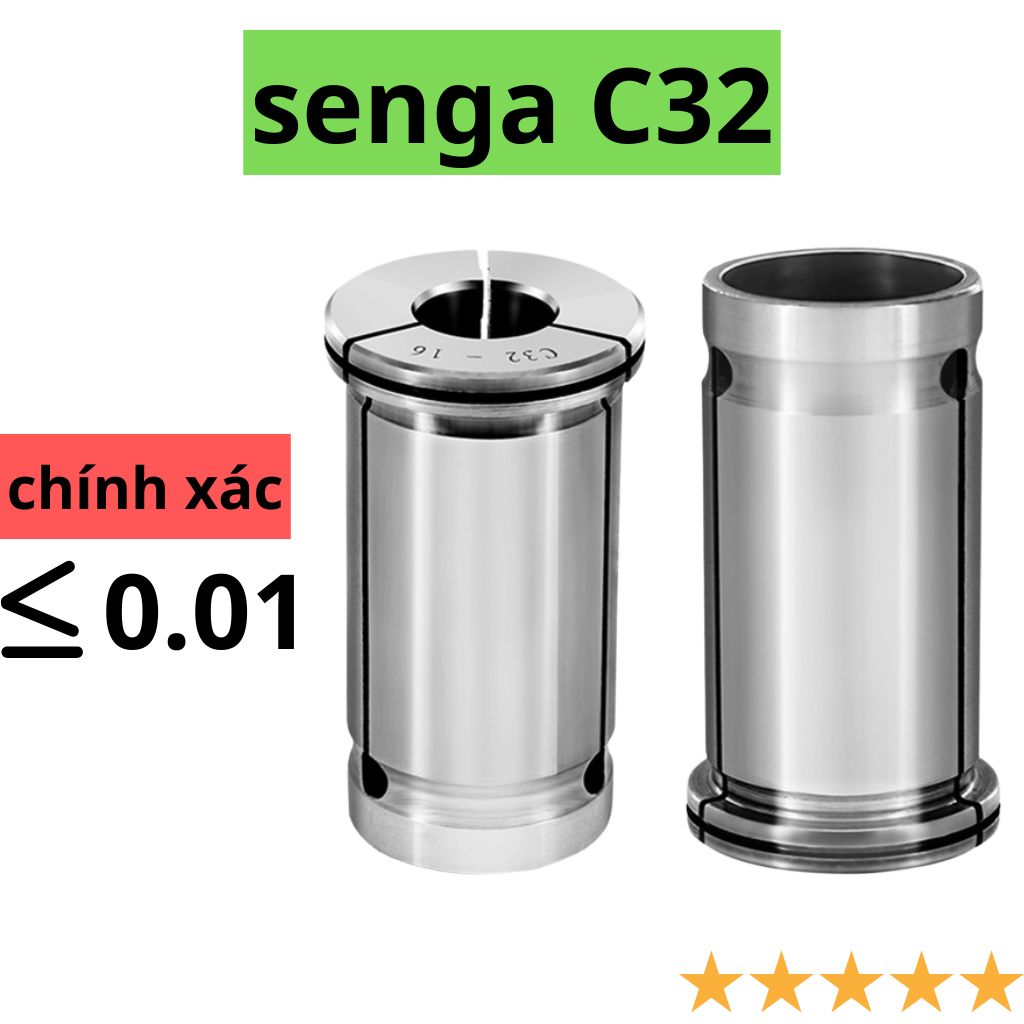 Senga c32, ống kẹp sc32, collet 32/25/20 , đầu kẹp cho máy phay cnc , đường kính ngoài 32