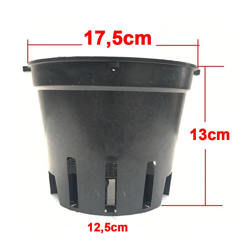 100 chậu nhựa đen trồng lan phi 18 bền, dẻo, có khe treo chậu-77318