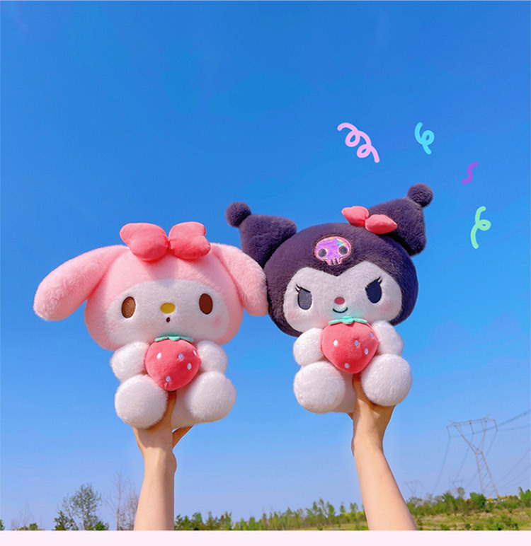 Gấu bông kuromi - melody ôm dâu đáng yêu, gấu bông cho bé, thú nhồi bông hoạt hình dễ thương