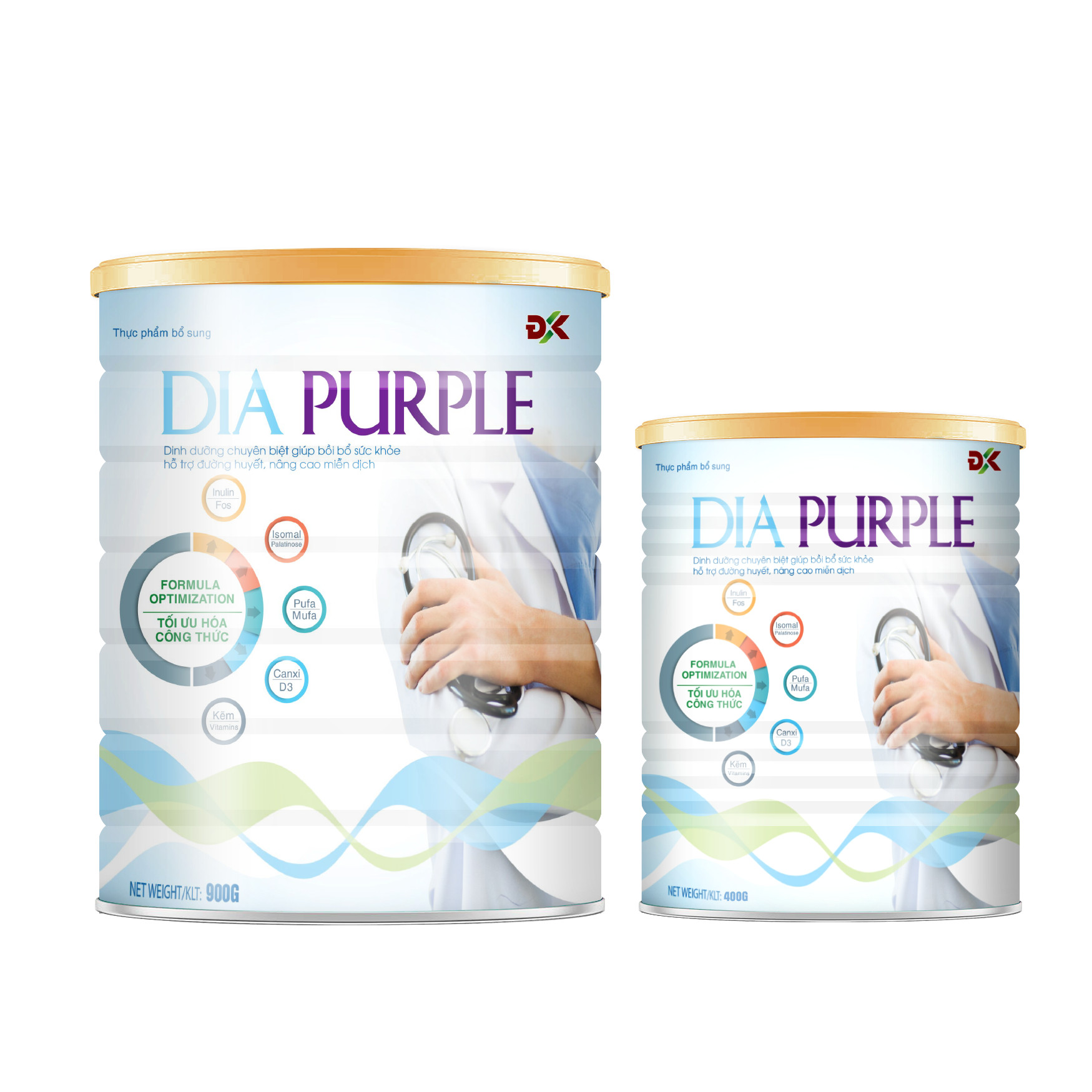 Sữa bột Dia Purple giúp người tiểu đường ổn định đường huyết Hộp 400g 900g