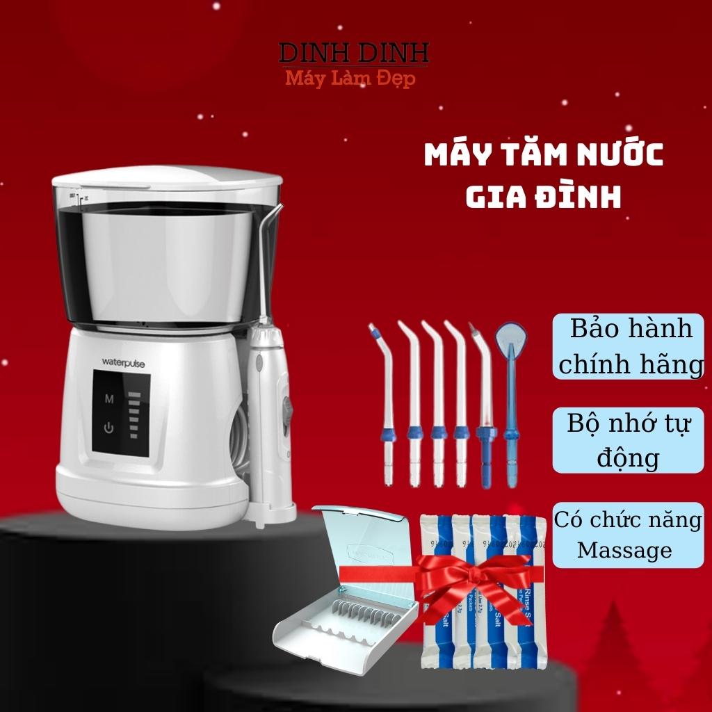 Máy tăm nước gia đình Waterpulse V700plus cảm ứng- cải tiến 6 đầu tăm- chức năng massage- tặng hộp đựng tăm Dinh Dinh