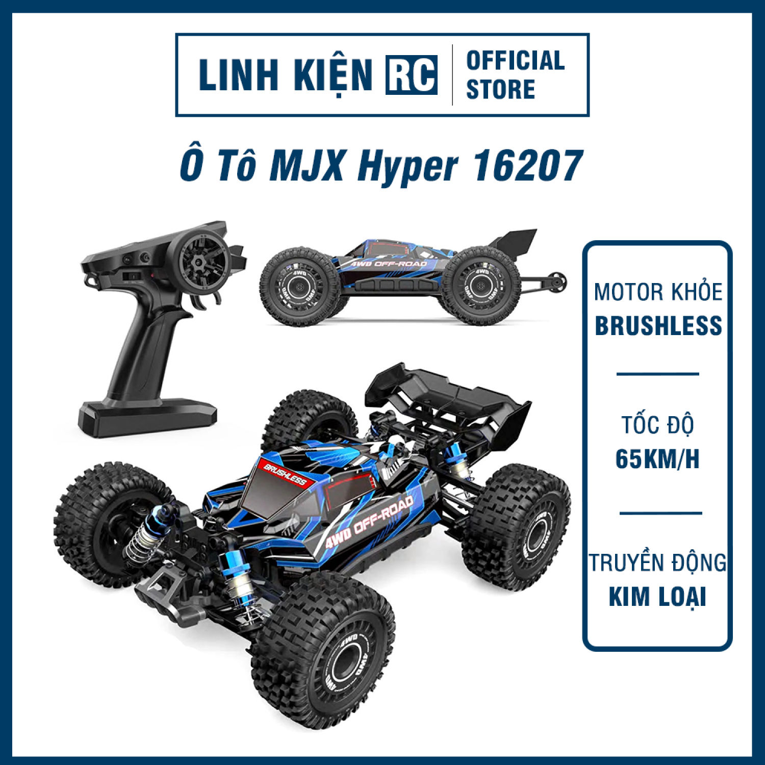 Xe ô tô điều khiển từ xa mjx hyper 16207 – động cơ không chổi than – tốc độ 65 km/h