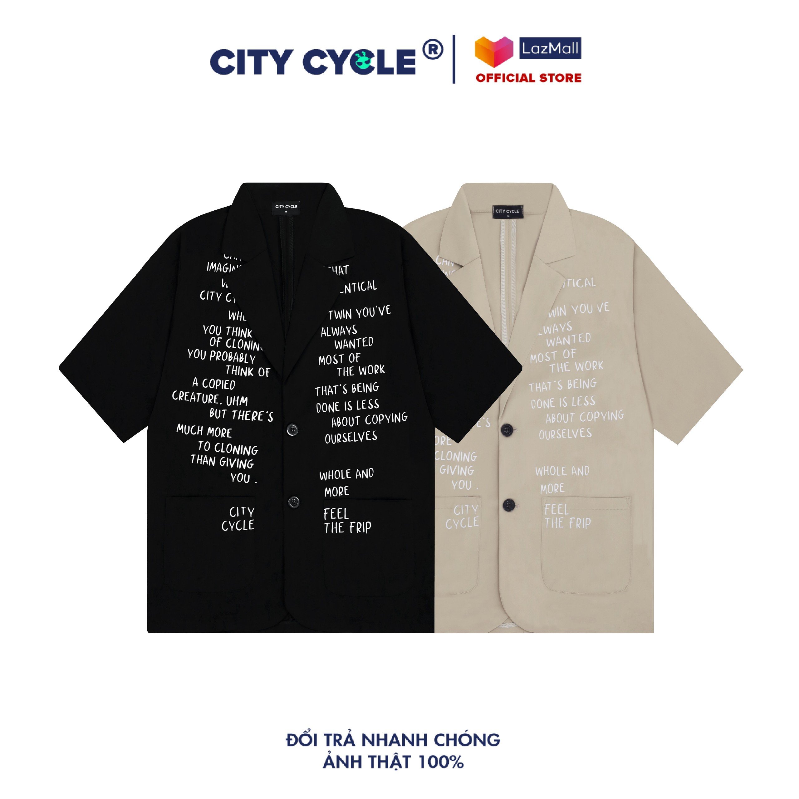 Áo Khoác Blazer Local Brand Letter City Cycle nam nữ form rộng oversize