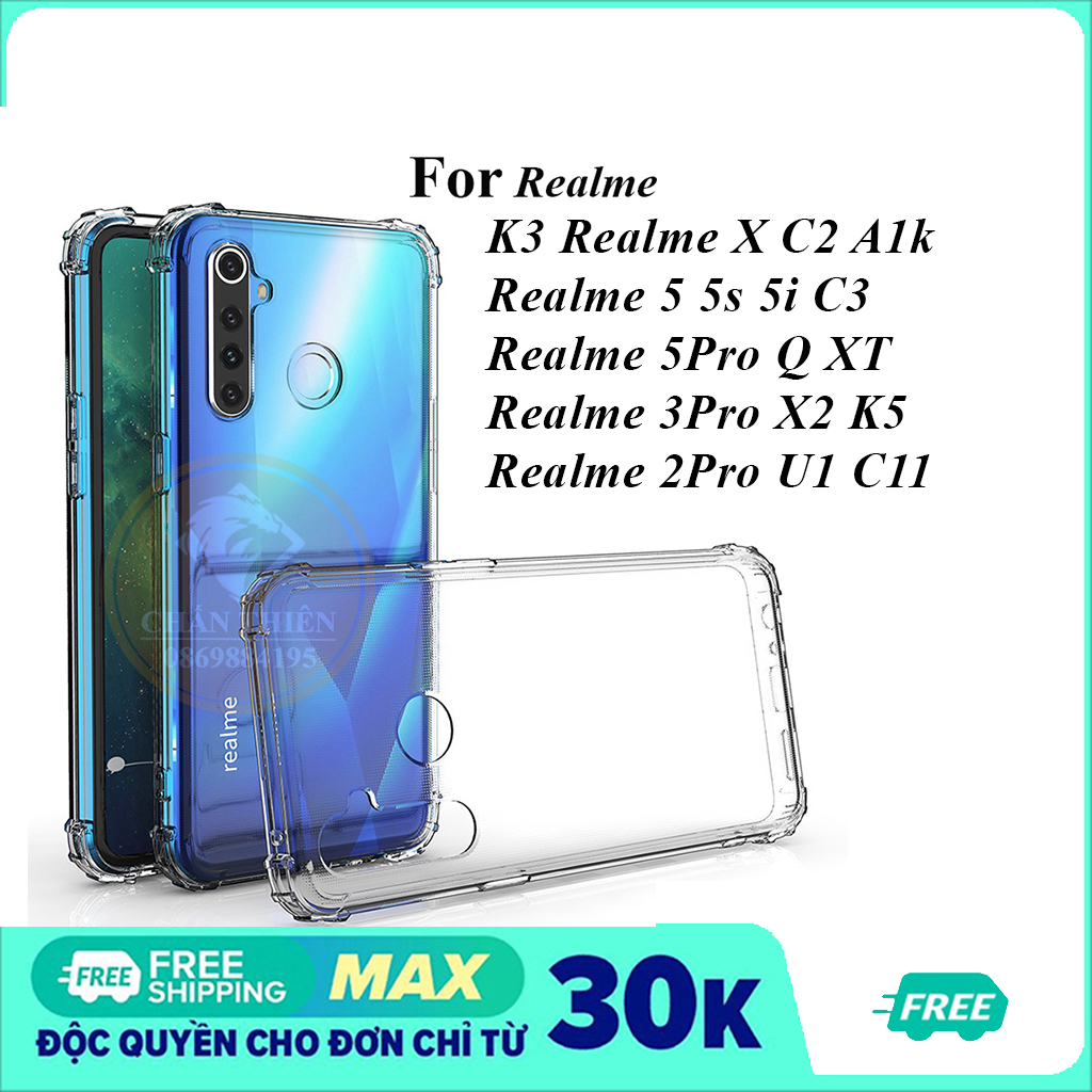 Ốp lưng realme C35 X oppo K3 Realme 8 Pro 5 5i 5s 6i 5 Pro Realme Q Realme C3 C12 C15 C25 C25s C21y C25y Trong suốt