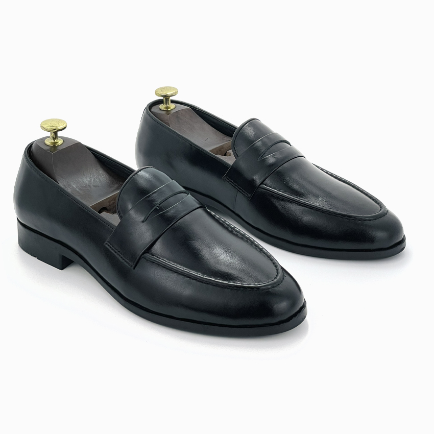 Giày lười da nam công sở da bò thật 12 tháng kiểu dáng Penny Loafer - Mã T41