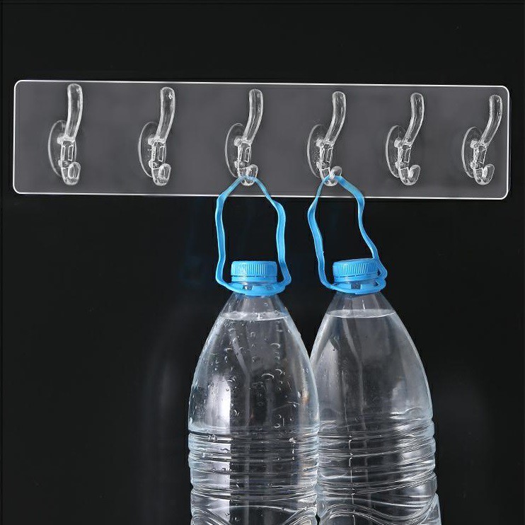 Móc treo quần áo dán tường . giá treo đồ 6 móc kép nhựa loại lớn không cần khoan đục tiện lợi. Tấm dán tường treo quần áo. mũ nón đa năng gồm 6 móc treo. thiết kế liền mạch với đầu móc tròn mịn an toàn cho đồ dùng gia đình