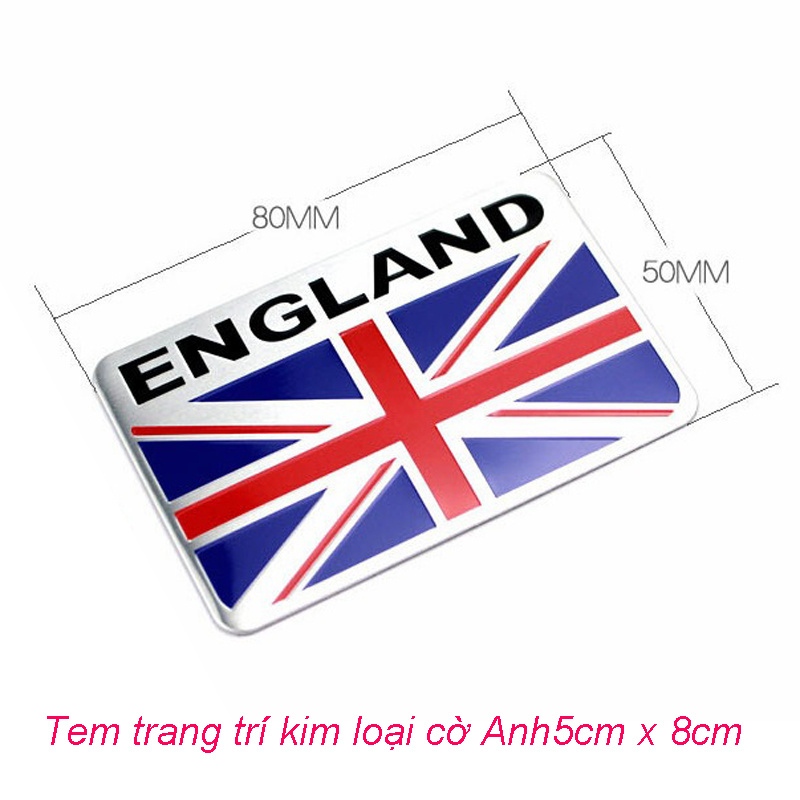 Tem trang trí Cờ Anh dán trang trí Ô tô, Xe máy