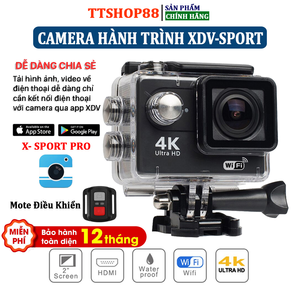 Camera hành trình ô tô xe máy ,camera phượt 4K Ultra full HD , Quay phim chụp ảnh siêu nét chống nước ở độ sâu tới 30m,có điều khiển từ xa