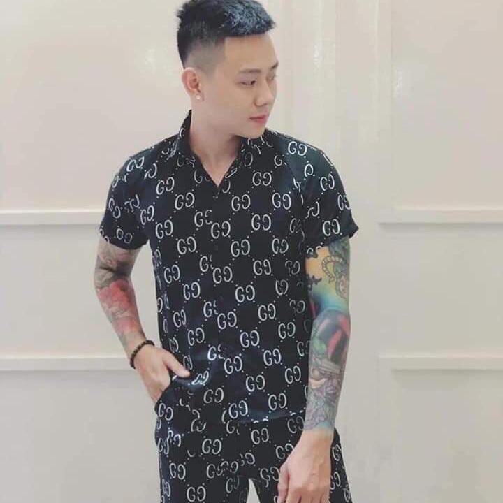 Lọ lem Luxuxy Bộ hè nam Hoa nhỏ chất lụa mát Có size HOT