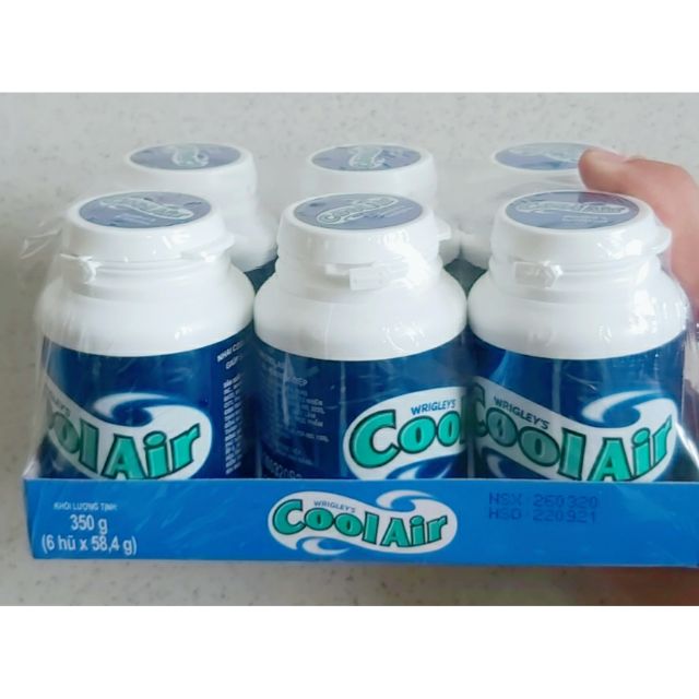 Coolair kẹo singum coolair 58.4g lốc 6 hủ