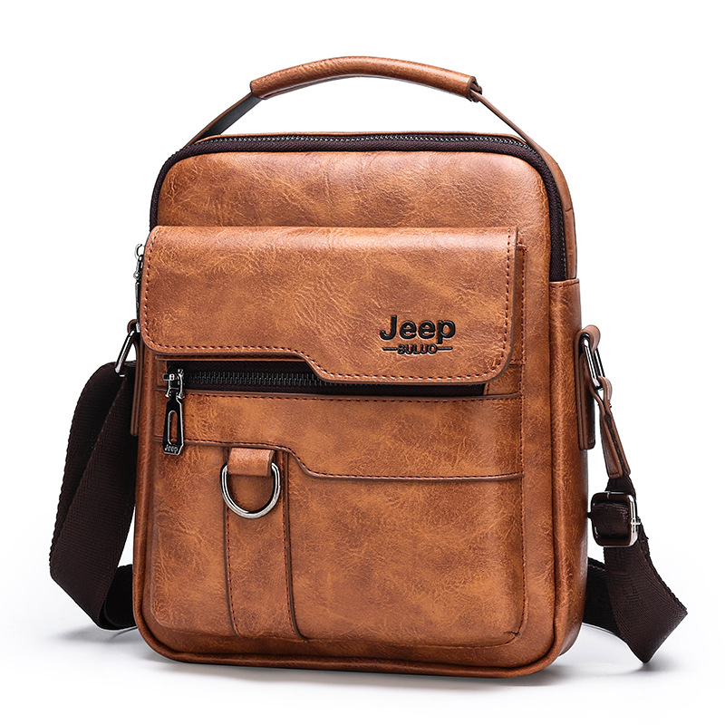 Túi da nâu Jeep phong cách lịch lãm, đeo chéo, đeo vai, chất lượng da mềm cao cấp