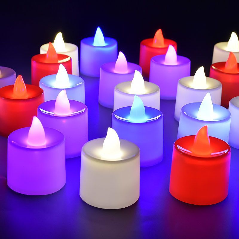 Nến tealight Điện Tử mini,nến sinh nhật trang trí nhiều màu sắc chạy pin VietCandle