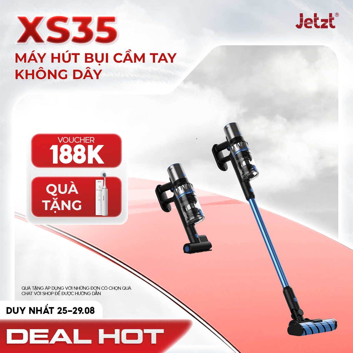 Máy hút bụi cầm tay không dây đa năng công nghệ mới 4in1 JETZT XS35