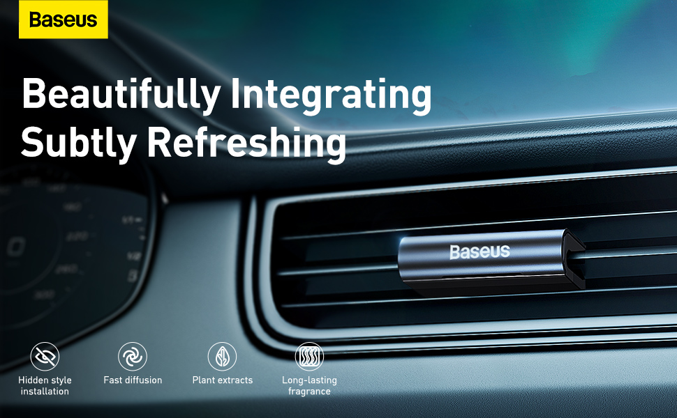 baseus mini metal car air freshener for auto interior accessories car perfume long-lasting scent air vent fragrance diffuser 2