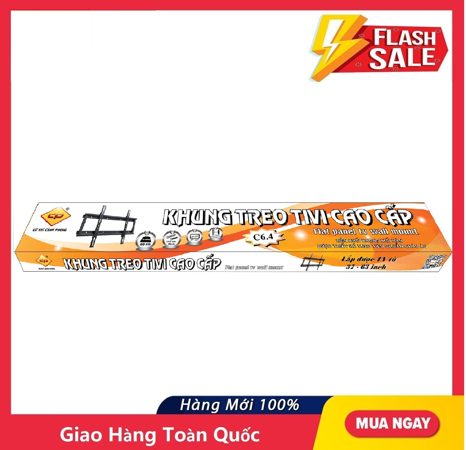 Khung treo Tivi LCD- LEX- PLASMA 37-63inch cố định C6.4 (Đen)