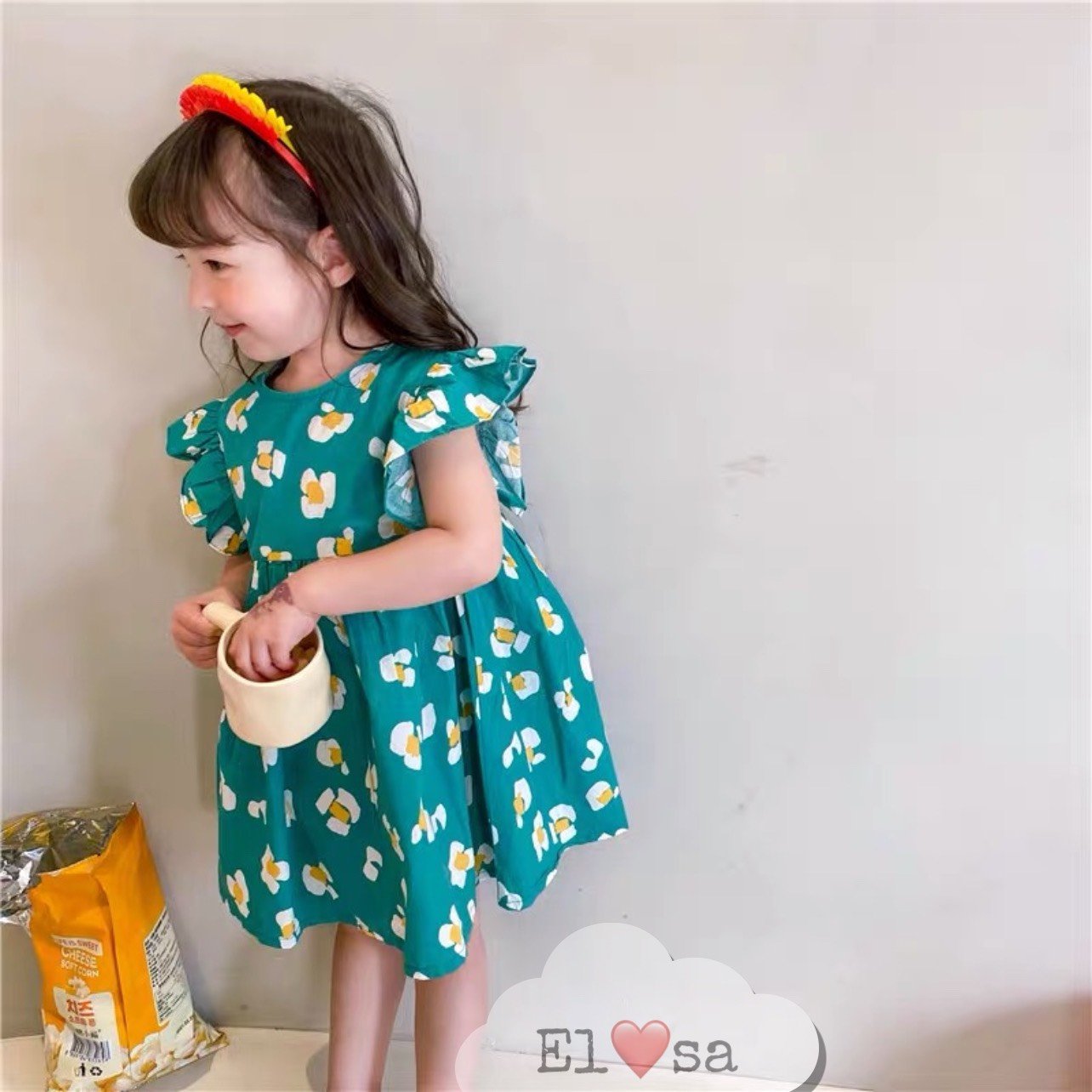 Váy bé gái họa tiết quả trứng siêu xinh
