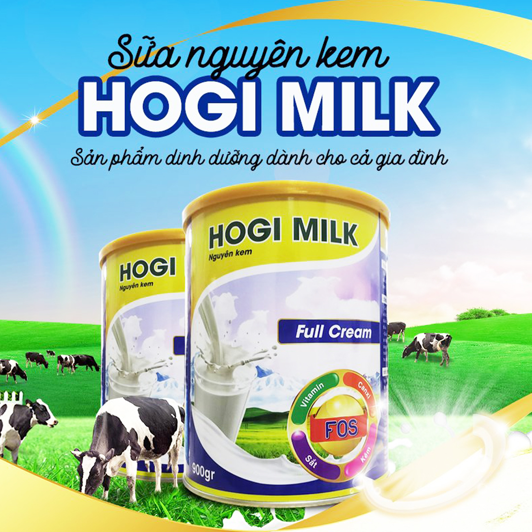 Hogi Milk Nguyên Kem hỗ trợ tăng cân người suy dinh dưỡng bổ sung năng lượng vitamin khoáng chất