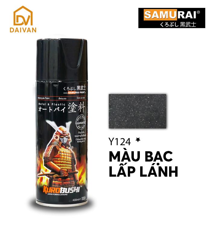 Chai sơn Samurai Y124* màu bạc lấp lánh - màu dành cho động cơ, lốc máy