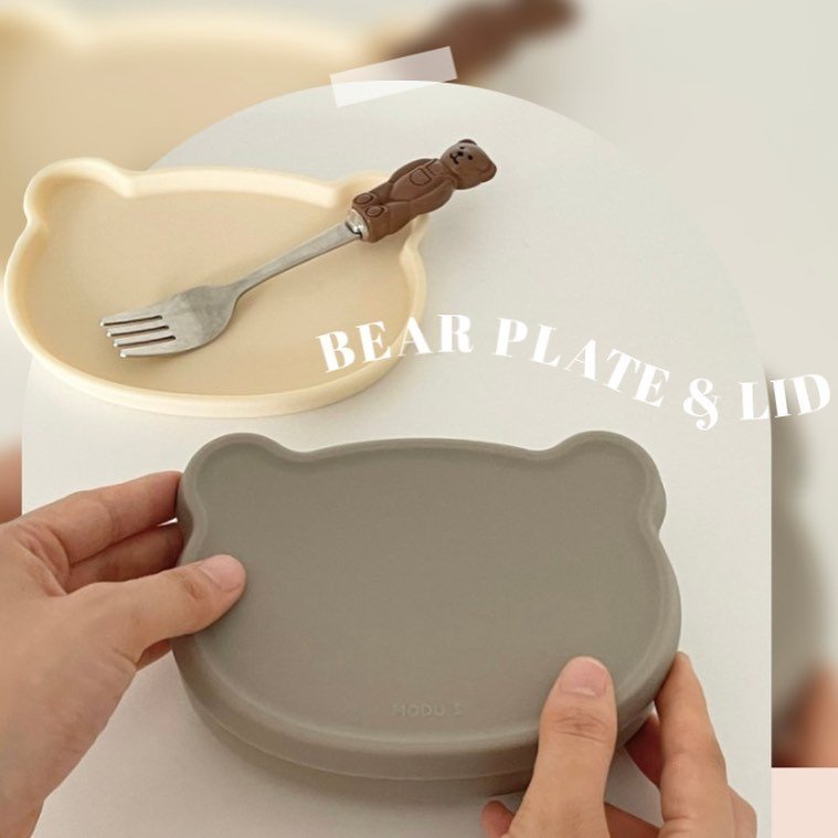 Đĩa ăn dặm hình gấu Silicon cao cấp FOOD PLATE cho bé