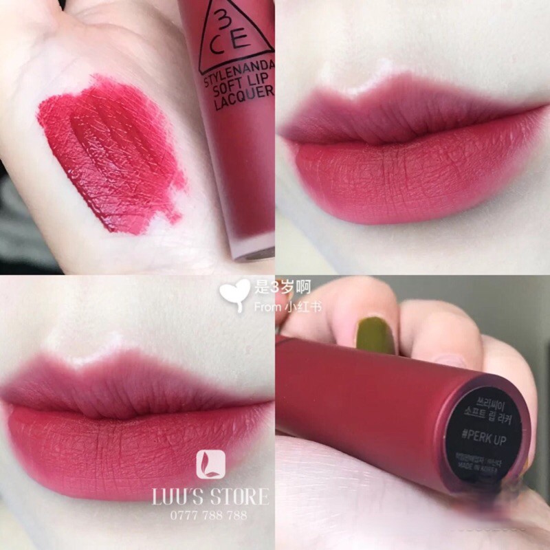 Son Kem 3CE Soft Lip Lacquer 6g Lì Mịn Null Set Tawny red