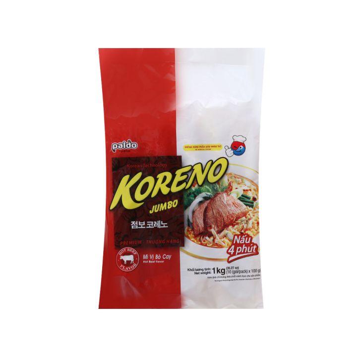 Túi 10 gói mì koreno jumbo bò cay 1kg