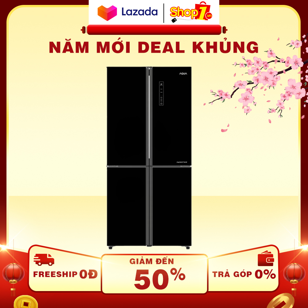 Tủ lạnh Side by Side 4 cửa Aqua Inverter 516 lít AQR-IG525AM tiết kiệm điện kháng khuẩn khử mùi thông minh
