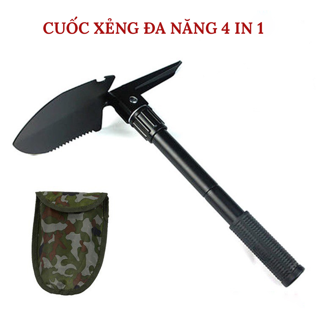 Cuốc Xẻng Đa Năng 4 in 1 - Gấp Gọn - Có Bao Đựng