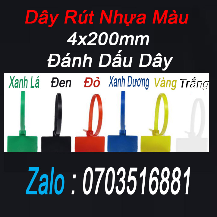 Dây Rút Nhựa - Dây Thít 4x225mm Dùng Để Đánh Dấu Cáp Quan