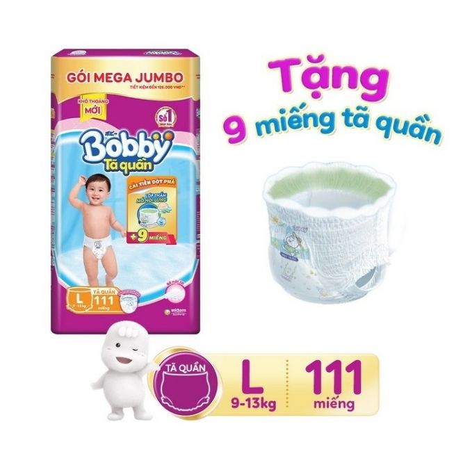 Tã quần bobby l111 +9