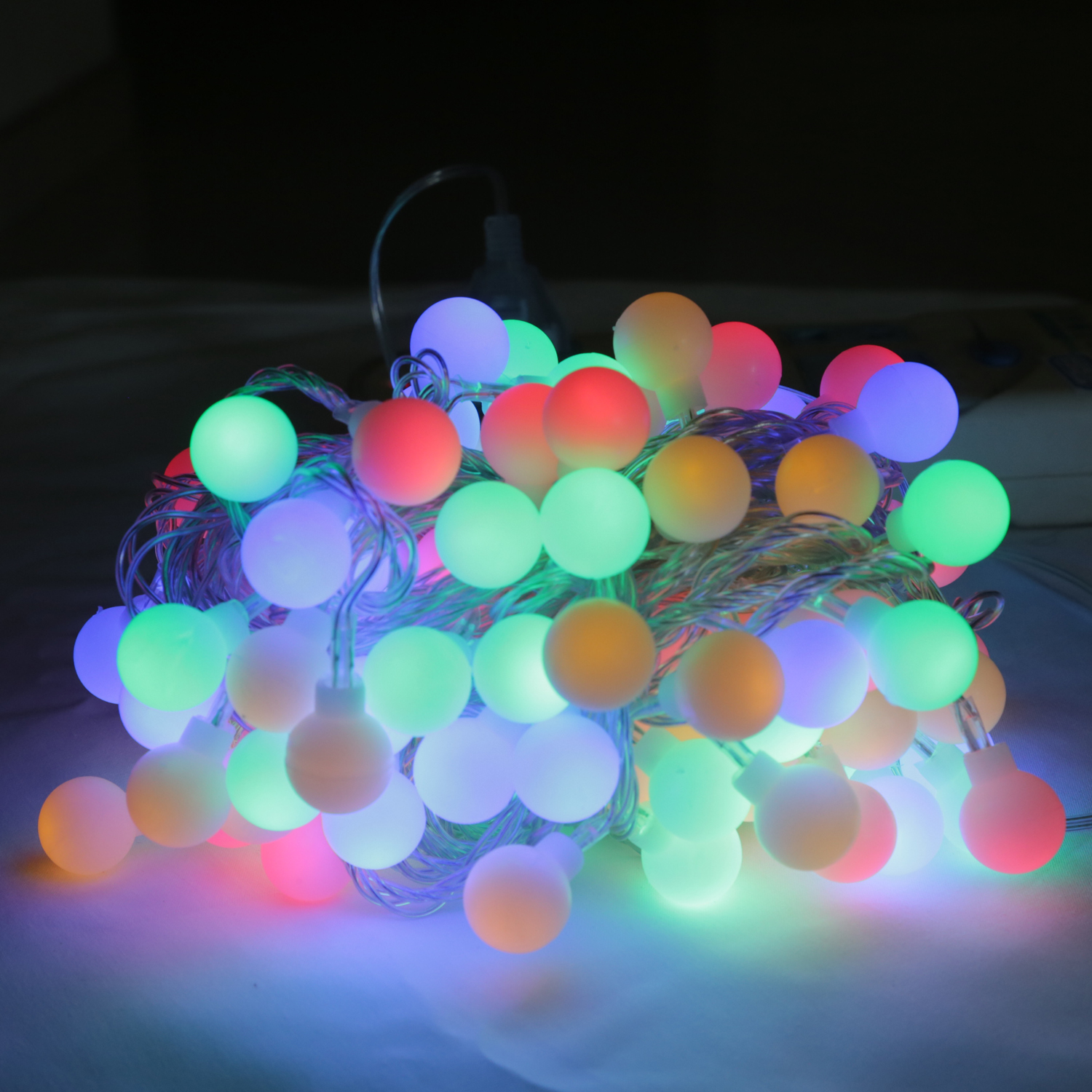 Dây đèn LED trang trí bi đục 5m-40 bóng cắm điện 220V, đèn led cherry ball, trang trí giáng sinh, lễ tết, tiệc tùng