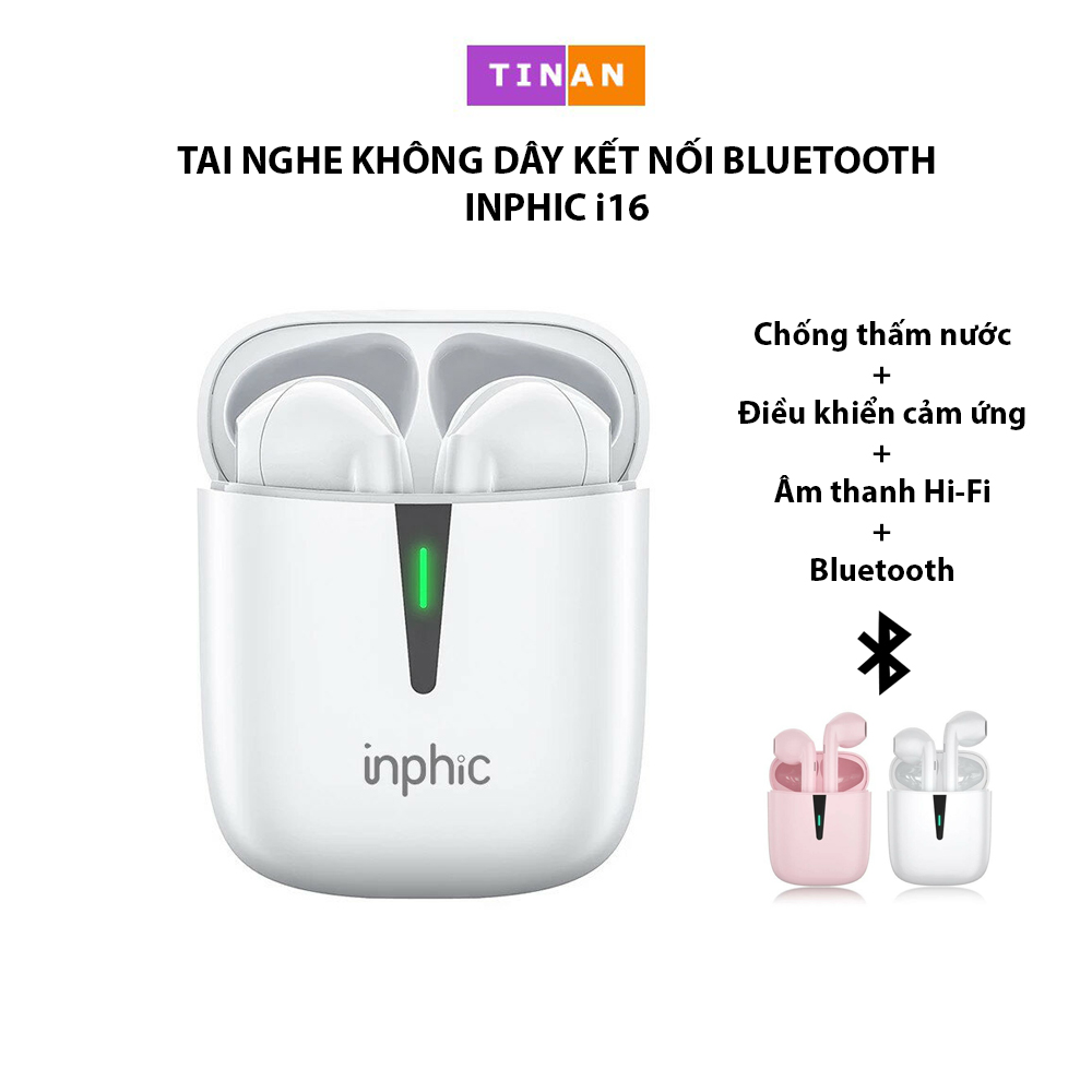 Tai nghe không dây kết nối bluetooth inphic i16 cho smartphone, android, ios, máy tính bảng, laptop