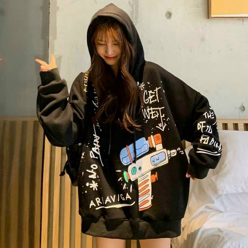 Áo khoác nam nữ, áo hoodie nữ nỉ in súng nước cực chất