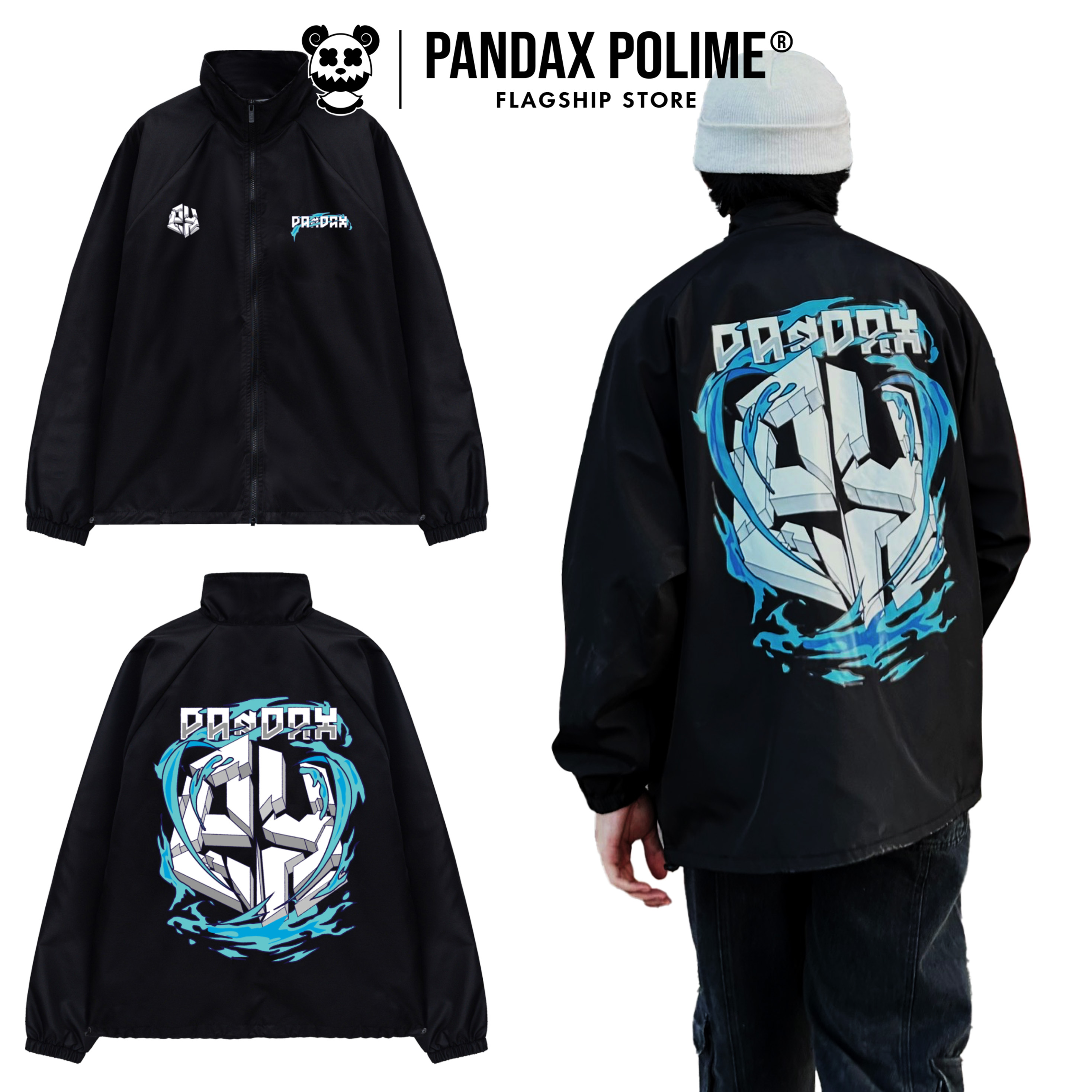 Áo khoác dù jacket Ice Logo áo jacket nam nữ form rộng 2 lớp cao cấp ao khoac nam local brand PANDAX POLIIME
