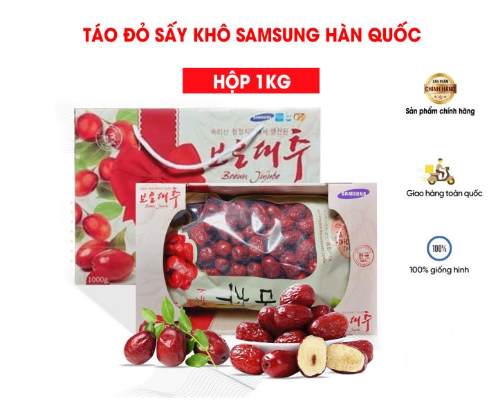 Táo đỏ sấy khô Hàn Quốc Boeun Loess Jujube (Hộp 1kg)