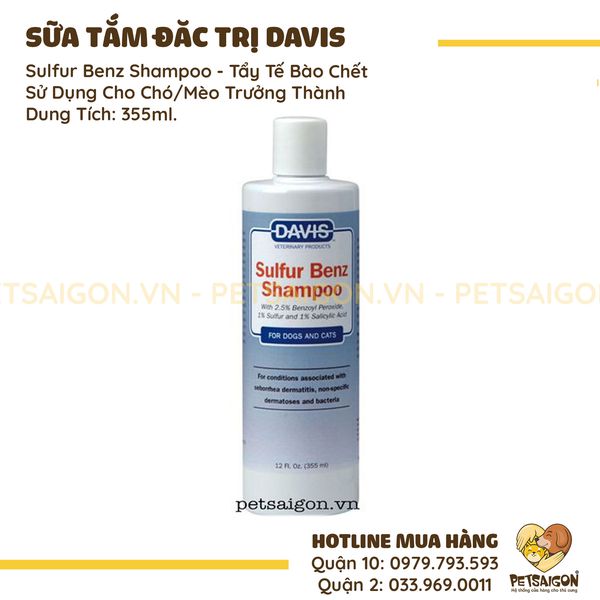 Sữa tắm trị mủ nhờn davis - sulfur benz