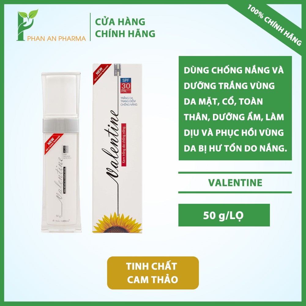 Kem trắng da chống nắng valentine spf 30 cn150