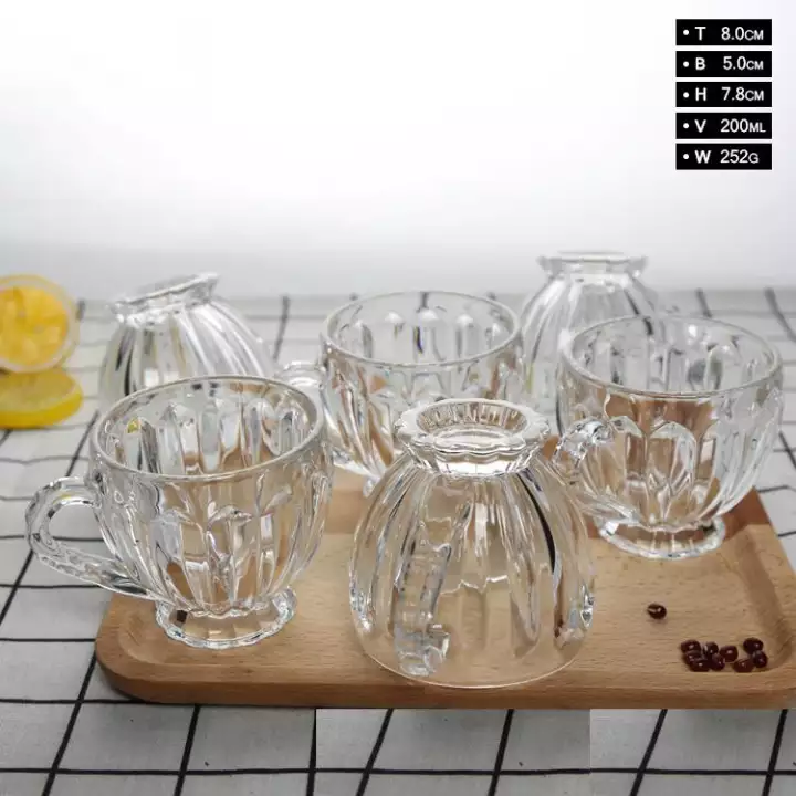 Bộ 6 ly thủy tinh uống trà - Bộ ly uống trà  đẹp sang trọng