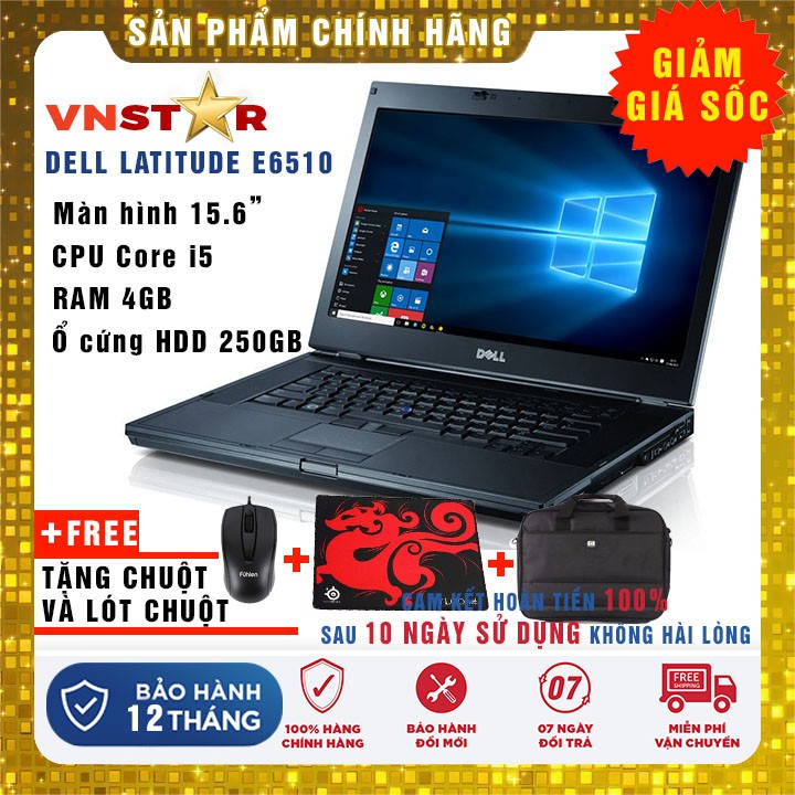 [Trả góp 0%]Laptop DELL E6510 Core i5-520M | Ram 4G | HDD 250Gb | 15.6" | HD - Hàng nhập khẩu USA